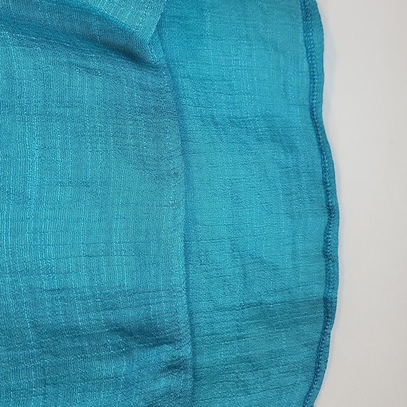 ELSIE & ZOEY Blue Lightweight Sheer Fringed V-Neck Beach Pool Coverup - Picture 8 of 12